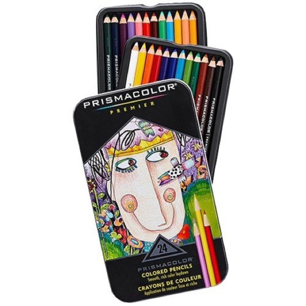 Prismacolor Premier 24 Set Colored Pencil Assorted Multicolor Artist Metal Tin